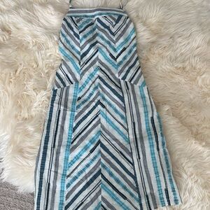 Brand new Striped Blue and Gray Maxi Dress